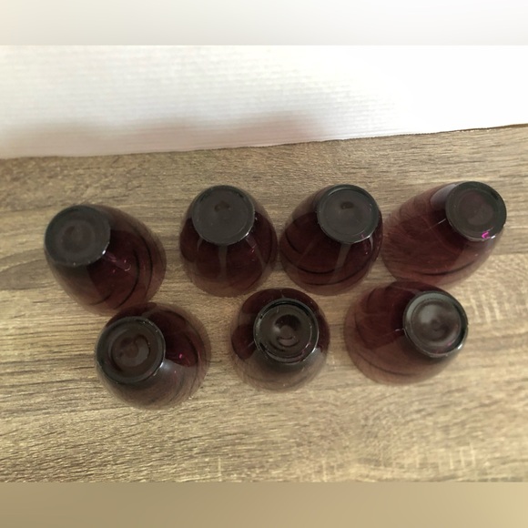 Vtg Hazel Atlas Moroccan Amethyst Swirl Juice Glasses - Picture 13 of 13